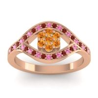 Citrine Fashion Ring In 14K Rose Gold With Pink Tourmaline And Garnet – Siktha Simple Ring