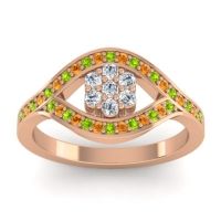 Lab Diamond Fashion Ring In 14K Rose Gold With Peridot And Citrine – Siktha Simple Ring
