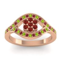 Garnet Fashion Ring In 14K Rose Gold With Peridot And Ruby – Siktha Simple Ring