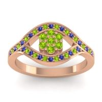 Peridot Fashion Ring In 14K Rose Gold With Blue Sapphire – Siktha Simple Ring