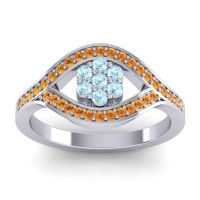 Aquamarine Fashion Ring In 14k White Gold With Citrine – Siktha Simple Ring