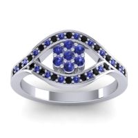 Blue Sapphire Fashion Ring In 14k White Gold With Black Onyx – Siktha Simple Ring