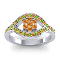 Citrine Fashion Ring In 14k White Gold With Peridot – Siktha Simple Ring