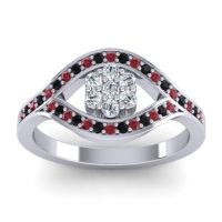 Lab Diamond Fashion Ring In 14k White Gold With Ruby And Black Onyx – Siktha Simple Ring