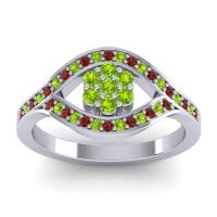 Peridot Fashion Ring In 14k White Gold With Garnet – Siktha Simple Ring