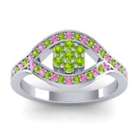 Peridot Fashion Ring In 14k White Gold With Pink Tourmaline – Siktha Simple Ring