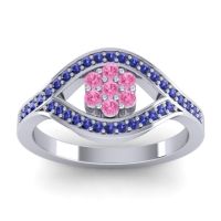 Pink Tourmaline Fashion Ring In 14k White Gold With Blue Sapphire – Siktha Simple Ring