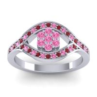 Pink Tourmaline Fashion Ring In 14k White Gold With Ruby – Siktha Simple Ring