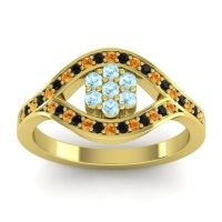 Aquamarine Fashion Ring In 14k Yellow Gold With Citrine And Black Onyx – Siktha Simple Ring