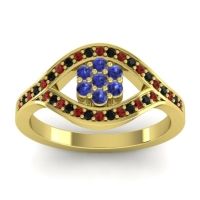 Blue Sapphire Fashion Ring In 14k Yellow Gold With Garnet And Black Onyx – Siktha Simple Ring