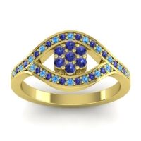 Blue Sapphire Fashion Ring In 14k Yellow Gold With Swiss Blue Topaz – Siktha Simple Ring