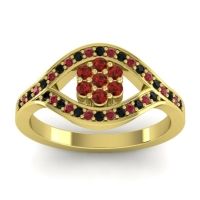 Garnet Fashion Ring In 14k Yellow Gold With Black Onyx And Ruby – Siktha Simple Ring
