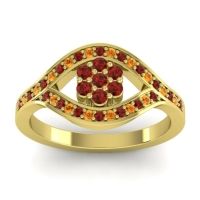 Garnet Fashion Ring In 14k Yellow Gold With Citrine – Siktha Simple Ring