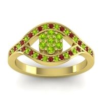 Peridot Fashion Ring In 14k Yellow Gold With Garnet – Siktha Simple Ring