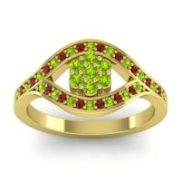 Peridot Fashion Ring In 14k Yellow Gold With Garnet – Siktha Simple Ring