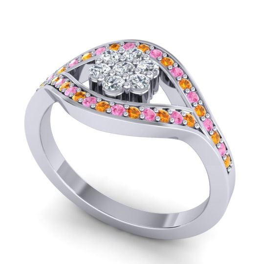 Simple Floral Pave Siktha Ring