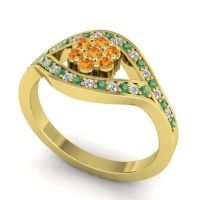 Simple Floral Pave Siktha Ring