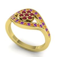 Simple Floral Pave Siktha Ring