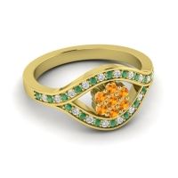 Simple Floral Pave Siktha Ring