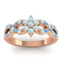 Aquamarine Fashion Ring In 14K Rose Gold With Swiss Blue Topaz – Nalini Simple Ring