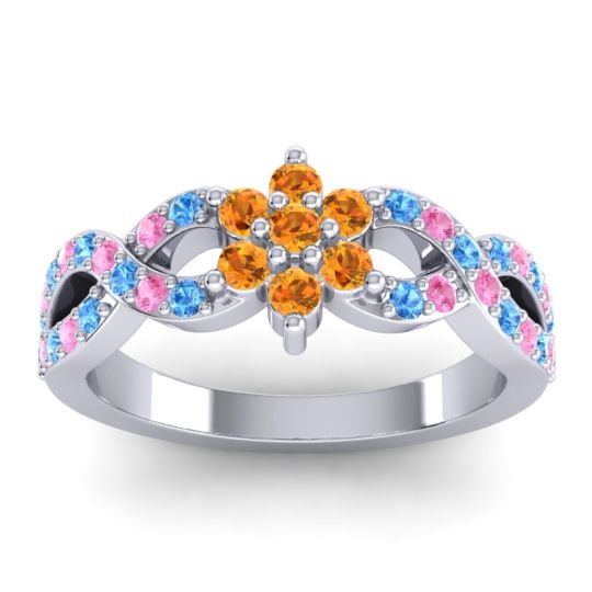 Simple Floral Pave Nalini Ring
