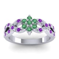 Simple Floral Pave Nalini Ring