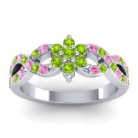 Peridot Fashion Ring In 14k White Gold With Pink Tourmaline – Nalini Simple Ring