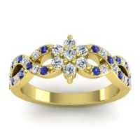 Simple Floral Pave Nalini Ring