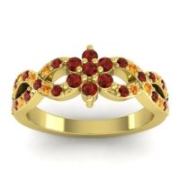 Garnet Fashion Ring In 14k Yellow Gold With Citrine – Nalini Simple Ring