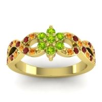 Peridot Fashion Ring In 14k Yellow Gold With Citrine And Garnet – Nalini Simple Ring