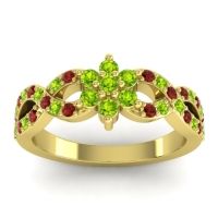 Peridot Fashion Ring In 14k Yellow Gold With Garnet – Nalini Simple Ring