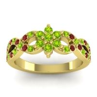 Peridot Fashion Ring In 14k Yellow Gold With Garnet – Nalini Simple Ring