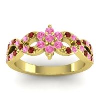 Pink Tourmaline Fashion Ring In 14k Yellow Gold With Garnet – Nalini Simple Ring