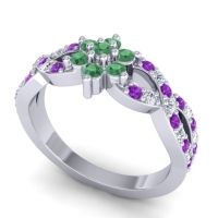 Simple Floral Pave Nalini Ring