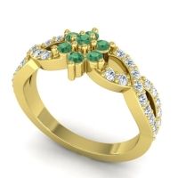 Simple Floral Pave Nalini Ring