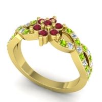 Simple Floral Pave Nalini Ring