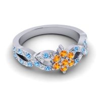 Simple Floral Pave Nalini Ring