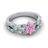 Simple Floral Pave Nalini Ring