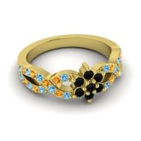 Simple Floral Pave Nalini Ring
