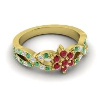 Simple Floral Pave Nalini Ring