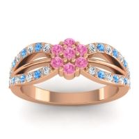 Simple Floral Pave Kalikda Ring