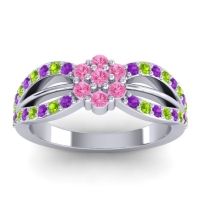 Simple Floral Pave Kalikda Ring