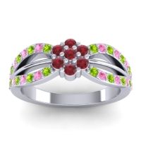 Simple Floral Pave Kalikda Ring