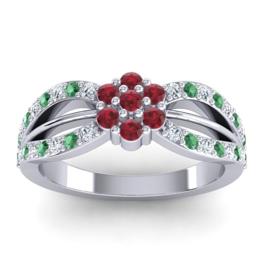 Simple Floral Pave Kalikda Ring