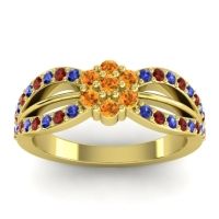 Simple Floral Pave Kalikda Ring