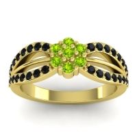 Peridot Fashion Ring In 14k Yellow Gold With Black Onyx – Kalikda Simple Ring