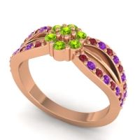Simple Floral Pave Kalikda Ring