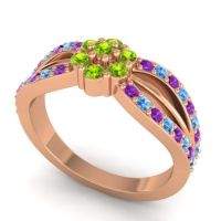Simple Floral Pave Kalikda Ring
