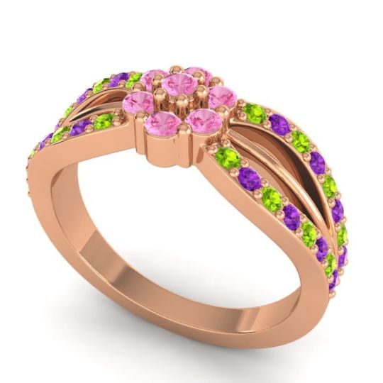 Simple Floral Pave Kalikda Ring