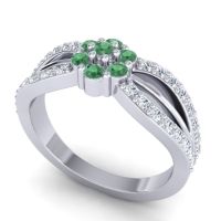 Simple Floral Pave Kalikda Ring